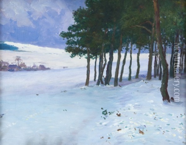 Zimni Krajin Oil Painting - Frantisek Kavan