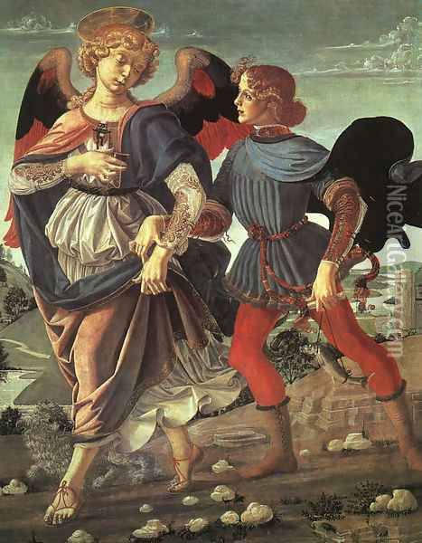 Tobias and the Angel 1470-80 Oil Painting - Andrea Del Verrocchio