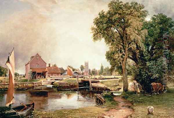 Dedham Lock and Mill, 1820 Oil Painting - John Constable