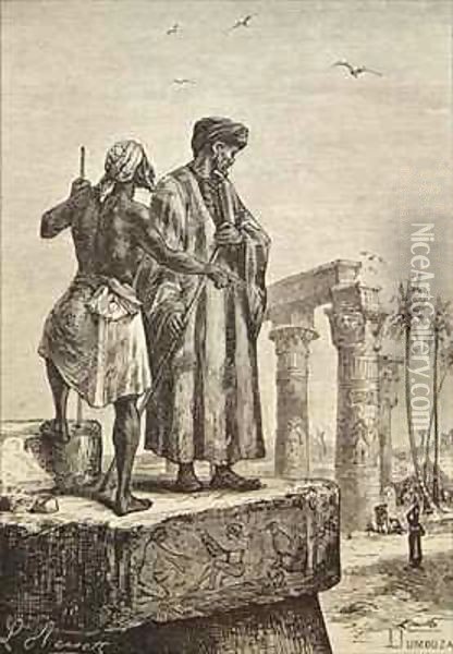 Ibn Battuta in Egypt Oil Painting - Hippolyte Leon Benett