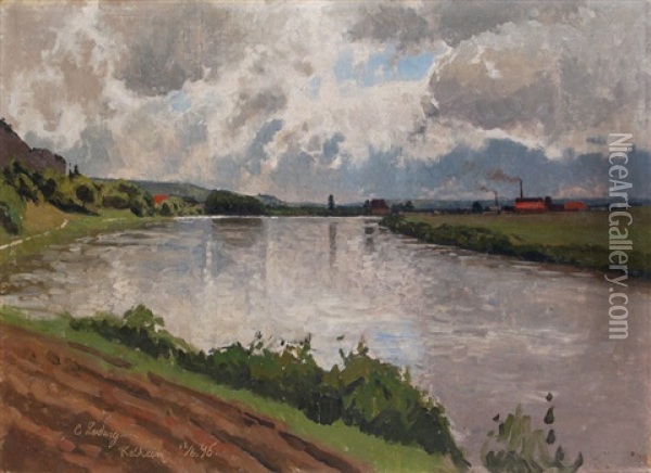 Kelheim An Der Donau Oil Painting - Carl Julius E. Ludwig