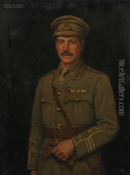 Portrait Of A Military Official Oil Painting - Frank Markham Skipworth
