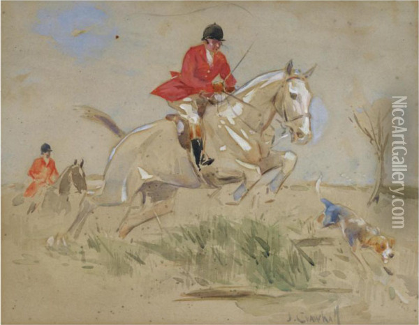 The Huntsmen Oil Painting - Joseph Crawhall