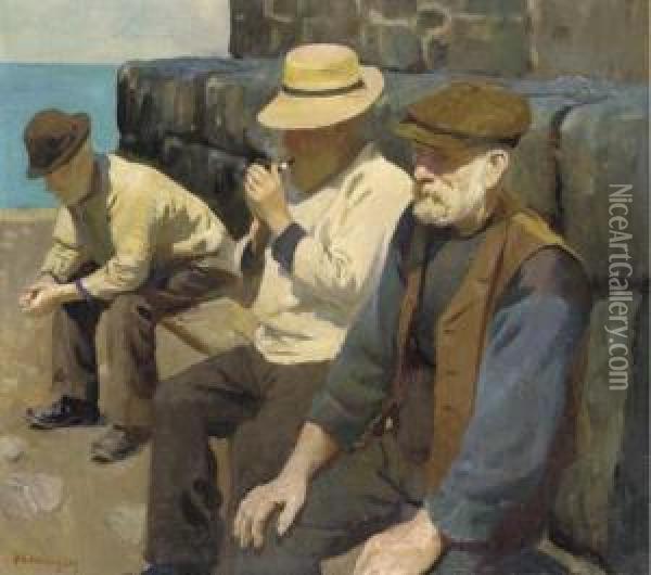 Three Fishermen Oil Painting - Harvey Harold