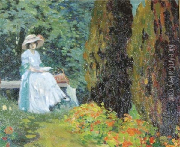 In The Garden Oil Painting - Louis Abel-Truchet