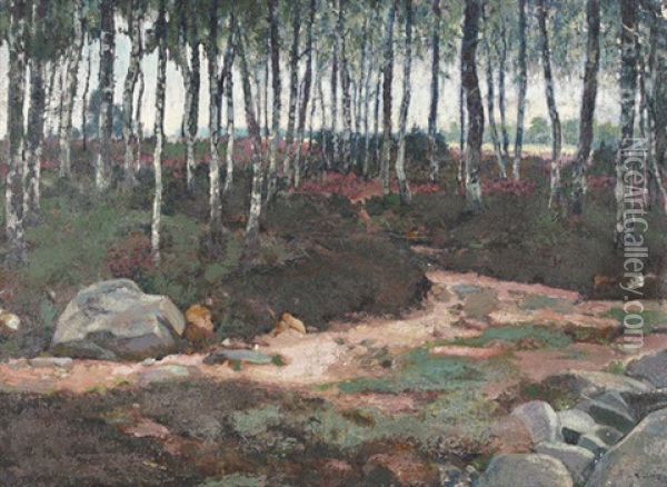 Birkenwald Oil Painting - Rudolf Loew