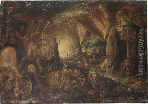 The Harrowing Of Hell Oil Painting - Pieter Huys