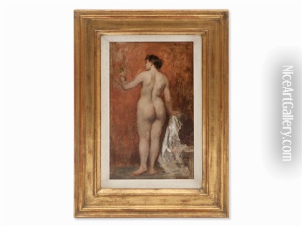 Nude From Behind Oil Painting - Hermann Effenberger