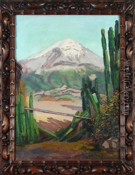 Desert Landscape Oil Painting - Julio Castellanos