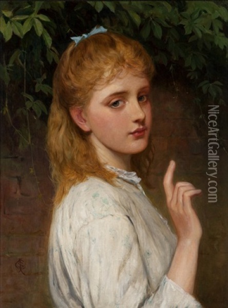 Girl Oil Painting - Charles Sillem Lidderdale
