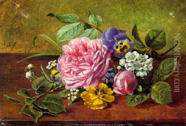 Blomster Pa En Karm Oil Painting - Olaf August Hermansen