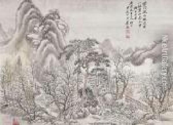Attr. Landscape Oil Painting - Xiao Sun