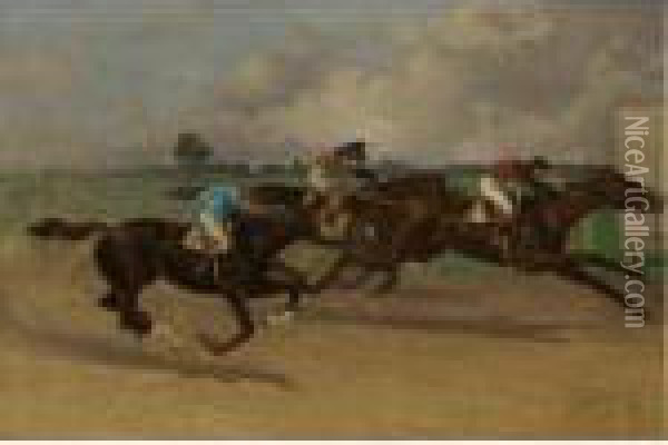 The 1902 Belmont Stakes Oil Painting - Henry Stull