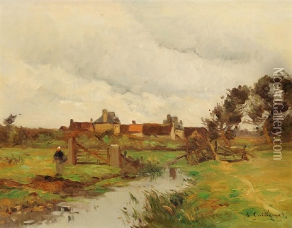 Landschaft Mit Kanal Oil Painting - Jean Baptiste Antoine Guillemet