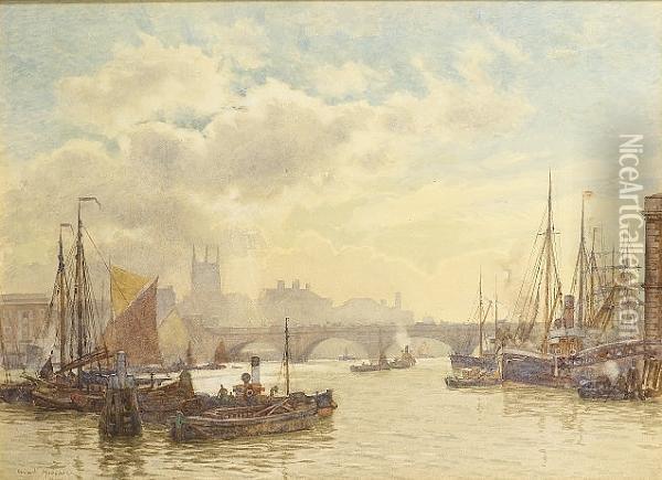 Westminster Bridge Oil Painting - Herbert Menzies Marshall