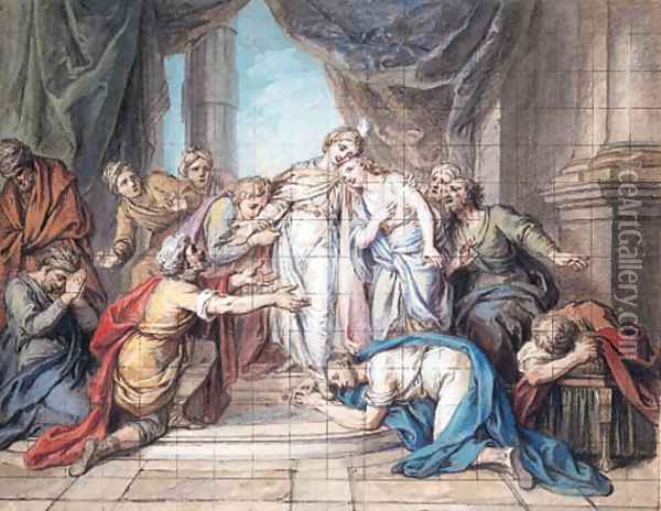 Joseph recognised by his Brethren Oil Painting - Charles-Antoine Coypel