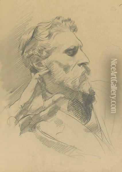 Portrait Of Laurence Peter Alexander Harrison, Esq. Oil Painting - John Singer Sargent