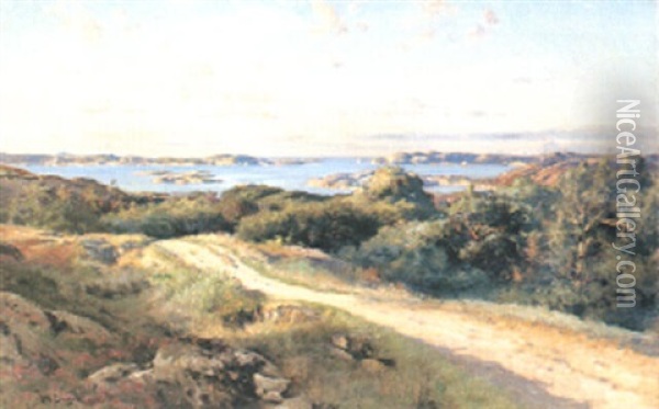 Solig Sommardag, Marstrand Oil Painting - Johan Ericson