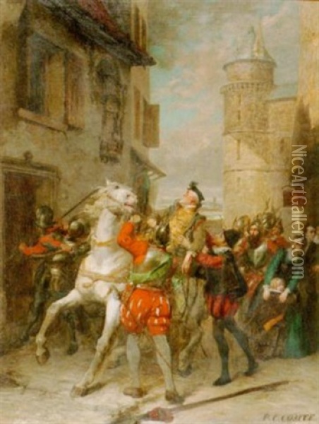 Un Attentat Sur Le Duc De Guise Oil Painting - Pierre Charles Comte