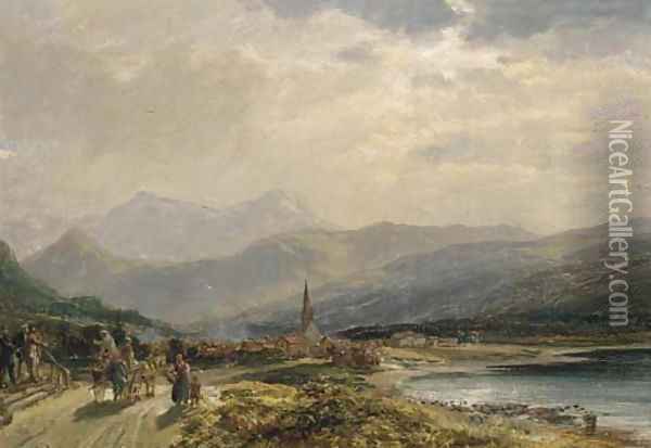 Vossevangen, Norway Oil Painting - Samuel Bough