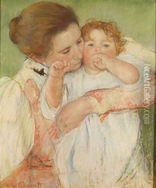 Mother and Child, 1897 Oil Painting - Mary Cassatt
