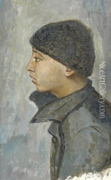 Portrait Of A Boy Oil Painting - Yury Pen