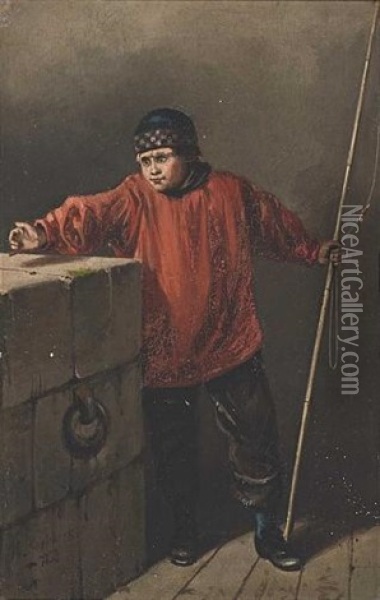 Fisherboy Oil Painting - Hermanus Koekkoek the Younger