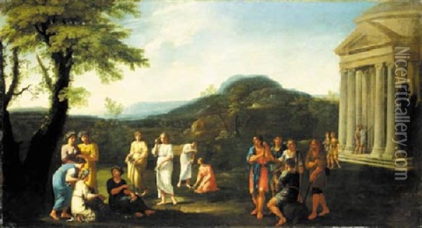 The Wedding Of Isaac And Rebecca Oil Painting - Giacinto Gimignani