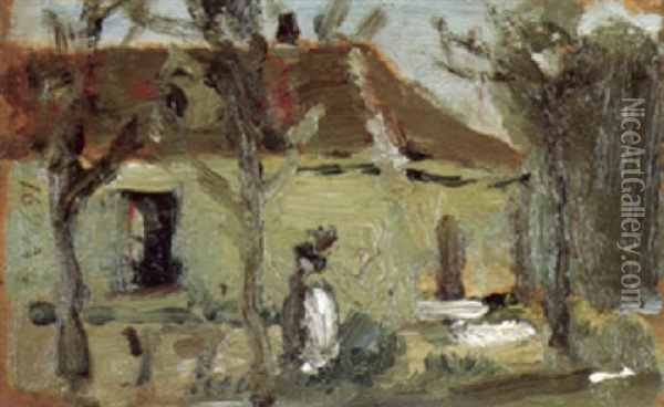 Old House - French Landscape Oil Painting - Robert Henri