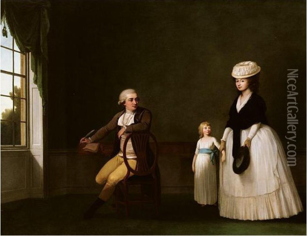 Portrait Of The Dibdin Family Oil Painting - John Thomas Seton