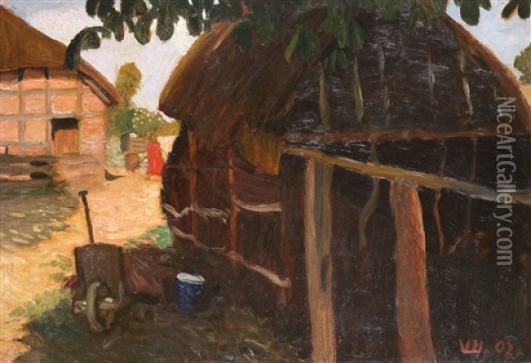 Worpsweder Bauernhof Oil Painting - Otto Modersohn