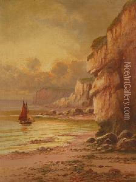 Rocky Devon Coastal Views Oil Painting - Frank Hider