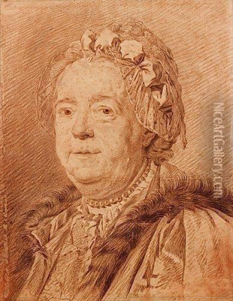 Portrait De Femme Vue De Trois-quarts, Portant Une Robe D'interieur Polonaise Oil Painting - Carle van Loo