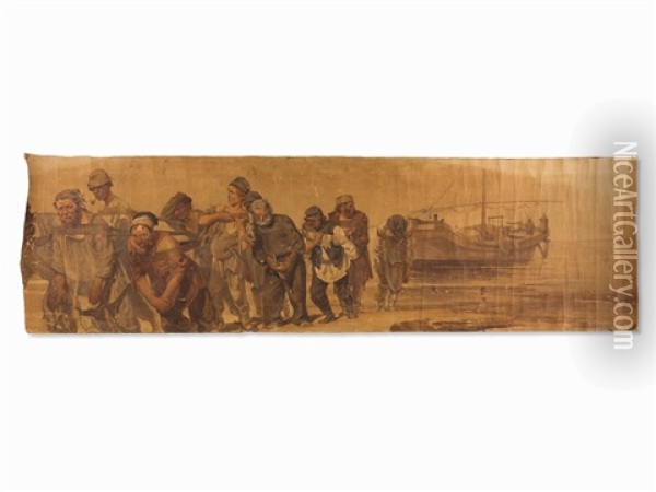 Barge Haulers Oil Painting - Ilya Repin