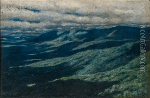 Mountains And Clouds, Vermont Oil Painting - Marcus A. Waterman