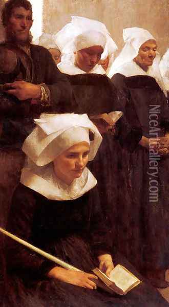 Bretons Praying Oil Painting - Pascal-Adolphe-Jean Dagnan-Bouveret