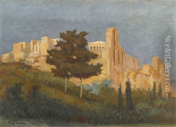 The Acropolis, Athens Oil Painting - Lykourgos Kogevinas