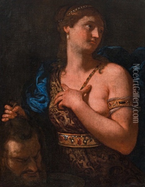 Salome With The Head Of Saint John The Baptist Oil Painting - Johann Carl Loth
