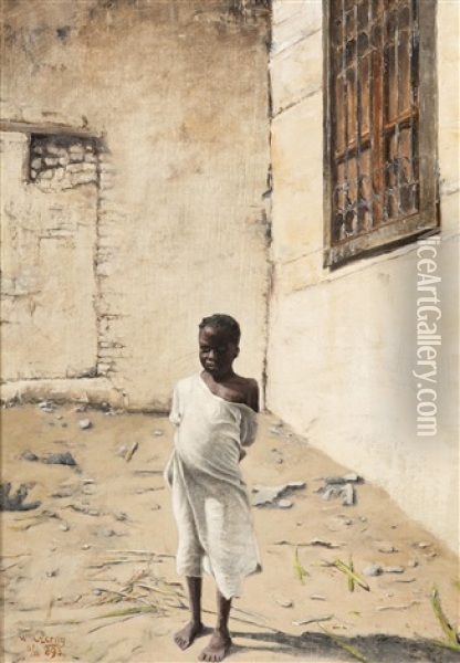 African Boy Oil Painting - Venceslav Cerny