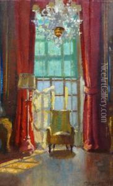 The Red Curtain Oil Painting - Patrick William Adam