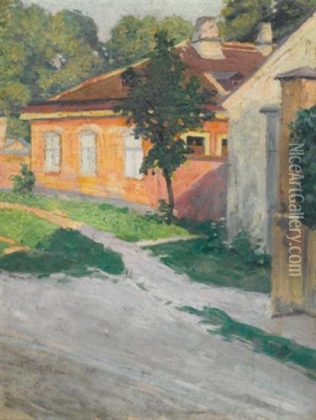 Haus In Hutteldorf (house In Hutteldorf) Oil Painting - Egon Schiele