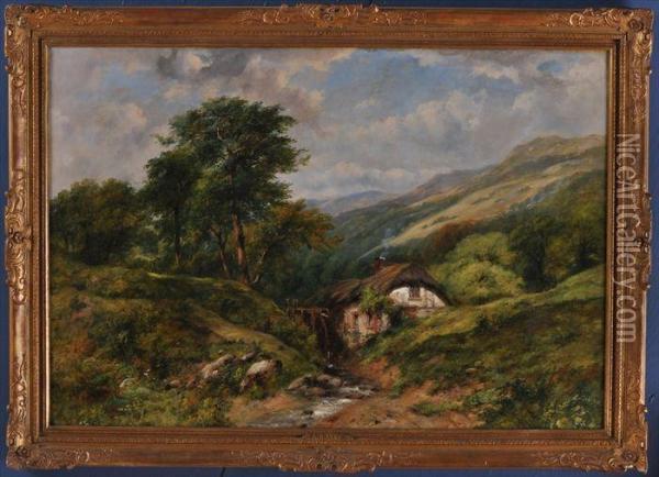Landscape With Cottage Oil Painting - Frederick Waters Watts