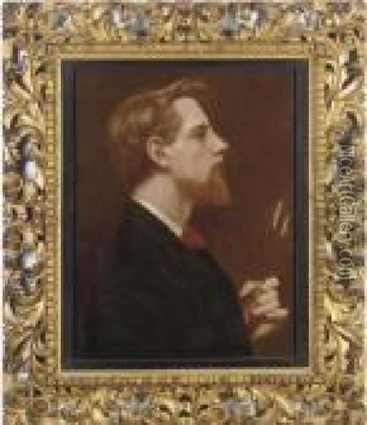 Self-portrait Of The Artist Oil Painting - Thomas Cooper Gotch