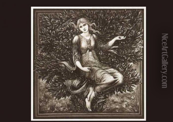 Fairy In The Forest Oil Painting - Sir Edward Coley Burne-Jones