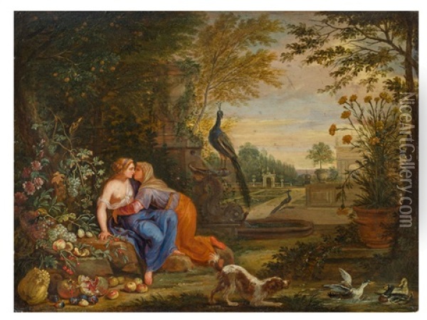 Landscape With Vertumnus And Pomona Oil Painting - Victor Honore Janssens