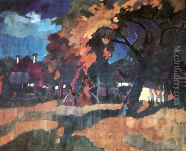 Sunset 1930 Oil Painting - Odon Marffy
