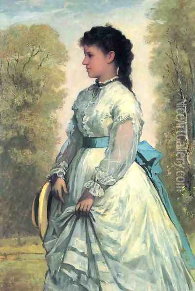 Portrait of Agnes Elizabeth Clafllin Oil Painting - William Morris Hunt