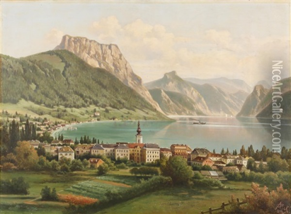 Gmunden Am Traunsee Oil Painting - Anton Pick