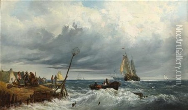 The Arrival Of The Fleet Oil Painting - Edmund Thornton Crawford