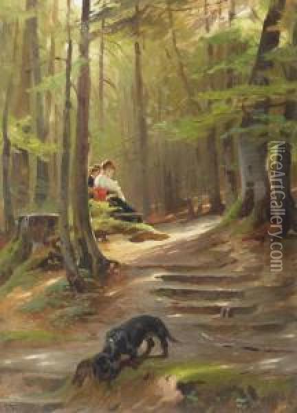 A Sunny Spot In The Woods Oil Painting - Karl Raupp